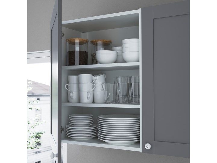 IKEA ENHET Kuchnia, antracyt/szary rama, 323x63.5x241 cm Kategoria Zestawy mebli kuchennych