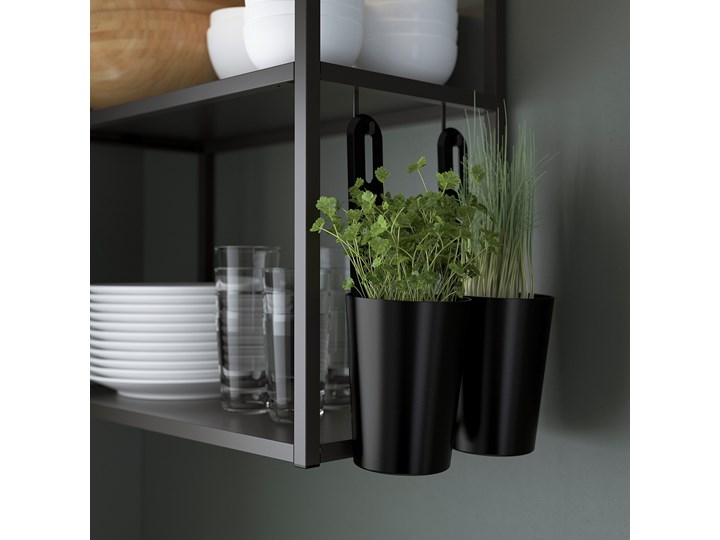 IKEA ENHET Kuchnia, antracyt/szary rama, 323x63.5x241 cm Kategoria Zestawy mebli kuchennych