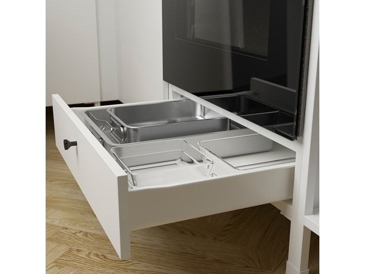 IKEA ENHET Kuchnia narożna, antracyt/biały, Wysokość szafka wisząca: 150 cm Zestawy gotowe Kategoria Zestawy mebli kuchennych