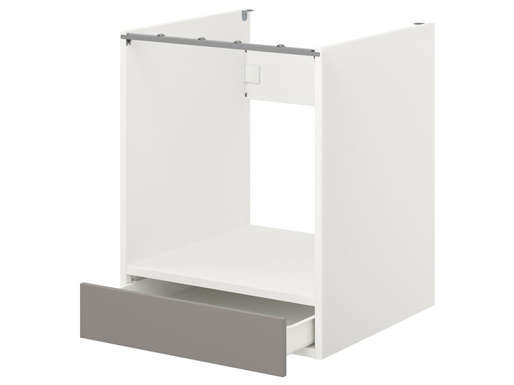 IKEA ENHET Sz stj piek z szu, biały/szary rama, 60x62x75 cm Płyta MDF Szafka dolna Do zabudowy Kategoria Szafki kuchenne