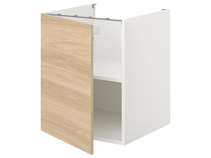 IKEA ENHET Sza st z pół/drzw, biały/imit. dębu, 60x62x75 cm