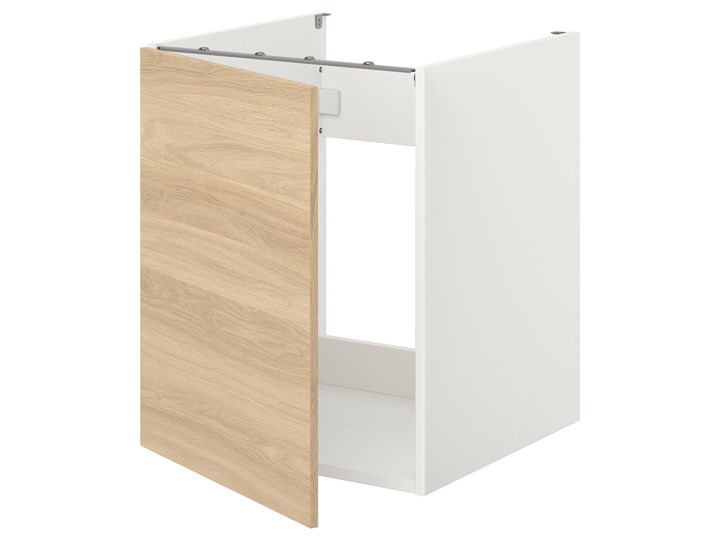 IKEA ENHET Szafka pod zlewozm/drzwi, biały/imit. dębu, 60x62x75 cm