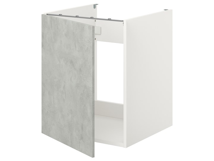 IKEA ENHET Szafka pod zlewozm/drzwi, biały/imitacja betonu, 60x62x75 cm Płyta MDF Kategoria Szafki kuchenne Kolor Szary