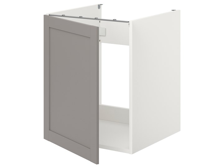 IKEA ENHET Szafka pod zlewozm/drzwi, biały/szary rama, 60x62x75 cm