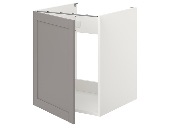 IKEA ENHET Szafka pod zlewozm/drzwi, biały/szary rama, 60x62x75 cm Płyta MDF Kategoria Szafki kuchenne