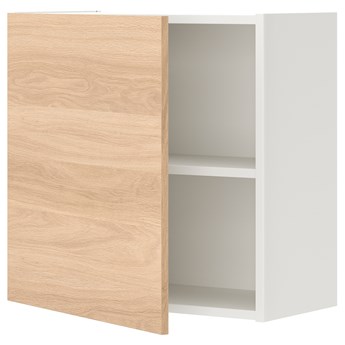 IKEA ENHET Szafka ścienna z 1 półką/drzwiami, biały/imit. dębu, 60x32x60 cm