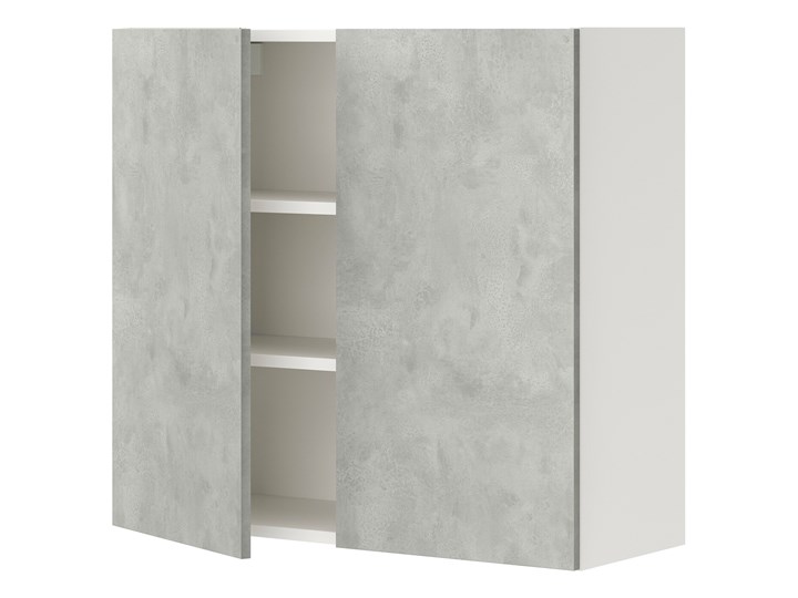 IKEA ENHET Szafka wisząca 2 półki/drzwiczki, biały/imitacja betonu, 80x32x75 cm