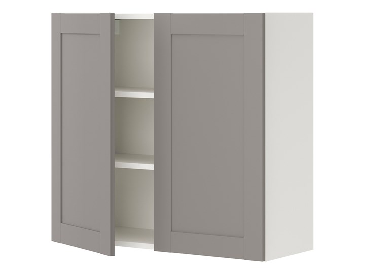 IKEA ENHET Szafka wisząca 2 półki/drzwiczki, biały/szary rama, 80x32x75 cm Płyta MDF Kategoria Szafki kuchenne