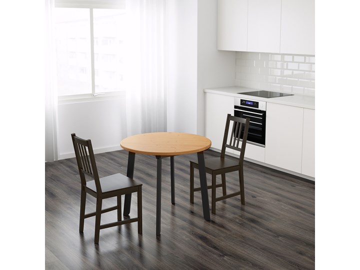 IKEA GAMLARED Stół, bejca jasna patyna/bejcowane na czarno, 85 cm Drewno Kolor Czarny Sosna Kategoria Stoły kuchenne