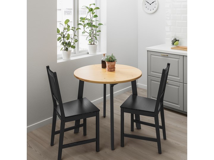 IKEA GAMLARED Stół, bejca jasna patyna/bejcowane na czarno, 85 cm Drewno Sosna Kategoria Stoły kuchenne