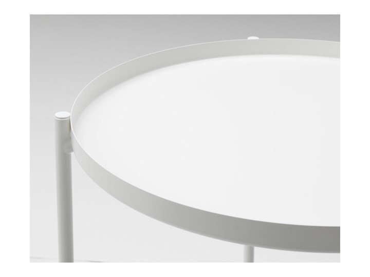 IKEA GLADOM Stolik z tacą, Biały, 45x53 cm Stal Zestaw stolików Rozmiar blatu 43x43 cm