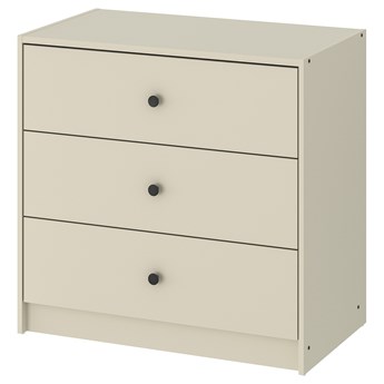 IKEA GURSKEN Komoda, 3 szuflady, jasnobeżowy, 69x67 cm