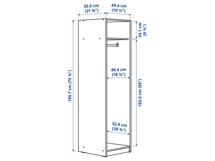 IKEA GURSKEN Szafa, jasnobeżowy, 49x55x186 cm Kategoria Szafy do garderoby
