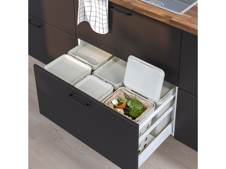 IKEA HÅLLBAR Kosz z pokrywą na odpady bio, jasnoszary, 10 l Tworzywo sztuczne Kategoria Kosze na śmieci