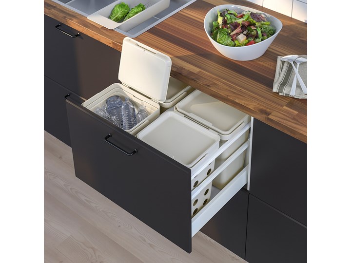 IKEA HÅLLBAR Kosz z pokrywą na odpady bio, jasnoszary, 10 l Tworzywo sztuczne Kategoria Kosze na śmieci