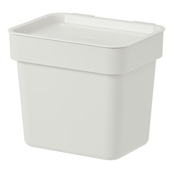 IKEA HÅLLBAR Kosz z pokrywką, jasnoszary, 3 l