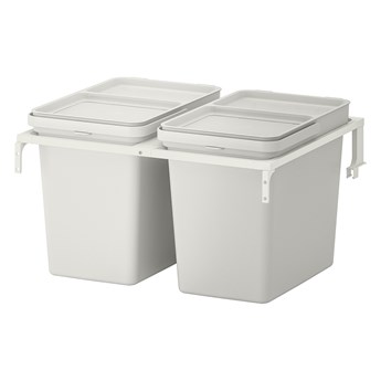 IKEA HÅLLBAR Rozwiązanie sortowania śmieci, Do szuflad kuchennych METOD/jasnoszary, 44 l