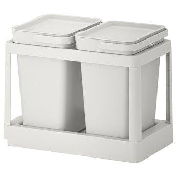 IKEA HÅLLBAR Rozwiązanie sortowania śmieci, Z wysuwaniem/jasnoszary, 20 l