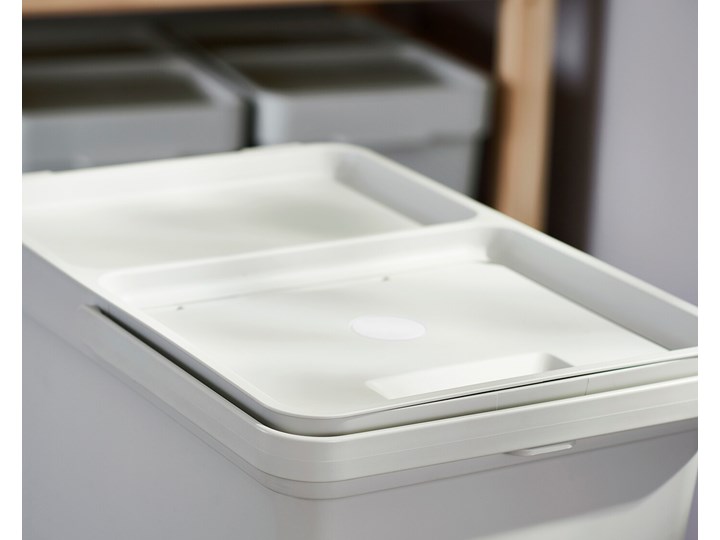 IKEA HÅLLBAR Rozwiązanie sortowania śmieci, Z wysuwaniem/jasnoszary, 22 l Wiadro Tworzywo sztuczne Kategoria Kosze na śmieci