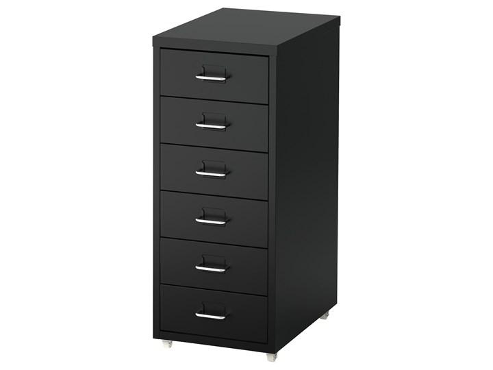 IKEA HELMER Komoda na kółkach, Czarny, 28x69 cm Metal Stal Kategoria Szafki i regały