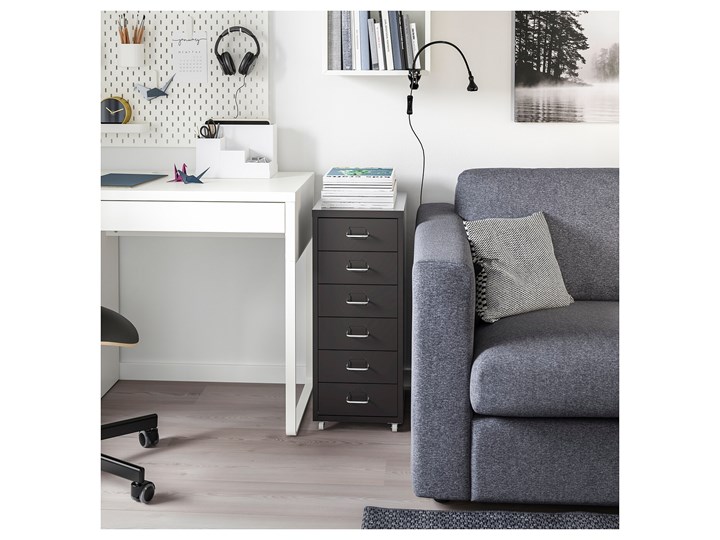 IKEA HELMER Komoda na kółkach, Czarny, 28x69 cm Metal Stal Kategoria Szafki i regały