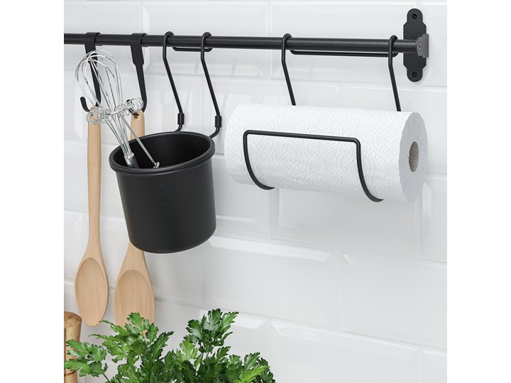 IKEA HULTARP Uchwyt na ręczniki, Czarny, Szerokość: 14.5 cm Wieszaki na ściereczkę Kategoria Wieszaki kuchenne