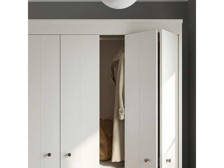 IKEA IDANÄS Szafa, biały, 121x211 cm Styl Nowoczesny Drewno Ilość drzwi Czterodrzwiowe