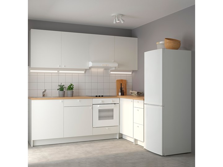 IKEA KNOXHULT Kuchnia narożna, biały, 243x164x220 cm Kategoria Zestawy mebli kuchennych Kolor Beżowy