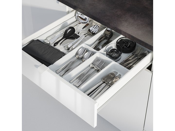IKEA KNOXHULT Kuchnia, połysk biały, 220x61x220 cm Zestawy gotowe Kategoria Zestawy mebli kuchennych