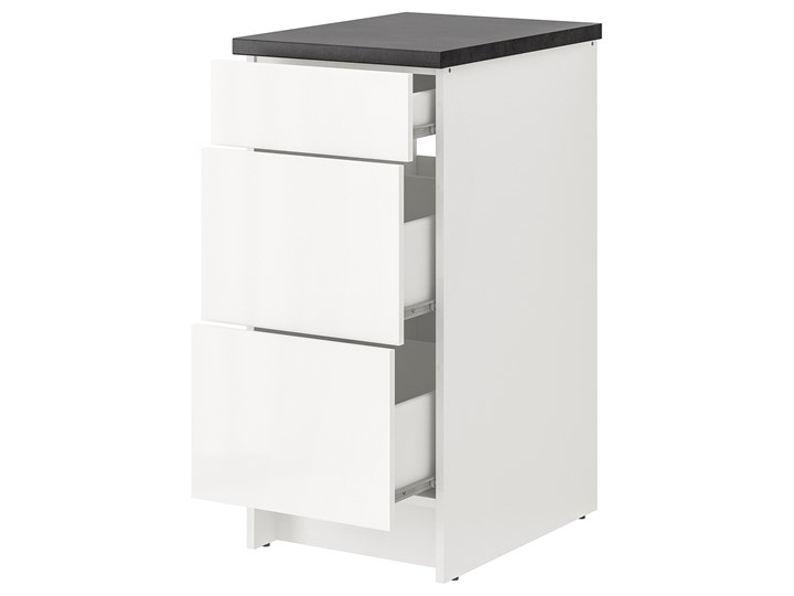 IKEA KNOXHULT Szafka z szufladami, połysk biały, 40 cm Płyta MDF Kategoria Szafki kuchenne