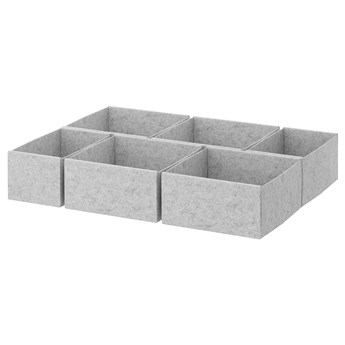IKEA KOMPLEMENT Komplet pudełek, 6 szt, jasnoszary, 65x54 cm