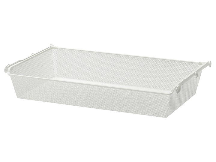 IKEA KOMPLEMENT Kosz siatkowy z wysuwaną prowadnicą, biały, 100x58 cm Kategoria Organizery do szaf Kolor Szary