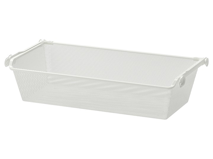 IKEA KOMPLEMENT Kosz siatkowy z wysuwaną prowadnicą, biały, 75x35 cm Kategoria Organizery do szaf Kolor Szary