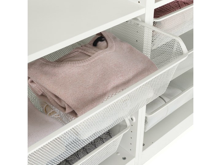 IKEA KOMPLEMENT Kosz siatkowy z wysuwaną prowadnicą, biały, 75x35 cm Kategoria Organizery do szaf