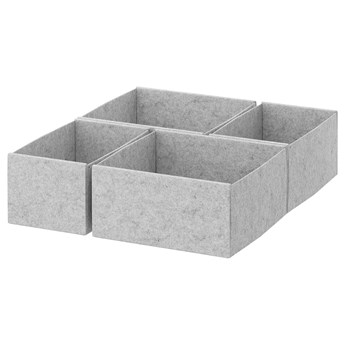IKEA KOMPLEMENT Pudełko, 4 szt, jasnoszary, 40x54 cm