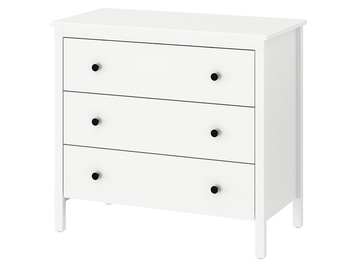 IKEA KOPPANG Komoda, 3 szuflady, biały, 90x83 cm Szerokość 90 cm Płyta MDF Kategoria Komody