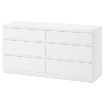 IKEA KULLEN Komoda, 6 szuflad, Biały, 140x72 cm
