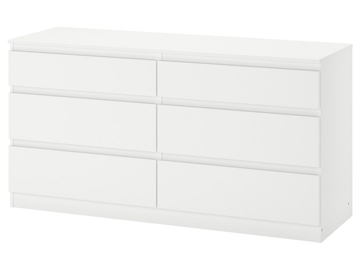IKEA KULLEN Komoda, 6 szuflad, Biały, 140x72 cm Płyta MDF Szerokość 140 cm Kategoria Komody