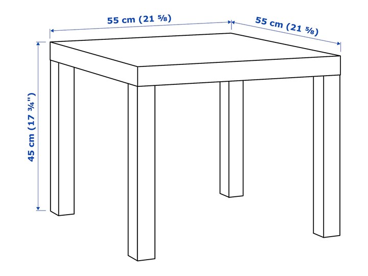 IKEA LACK Stolik, Czarnobrąz, 55x55 cm Funkcje Bez dodatkowych funkcji Zestaw stolików Wysokość 45 cm Płyta MDF Kolor Brązowy
