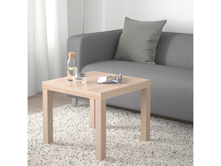 IKEA LACK Stolik, Dąb bejcowany na biało, 55x55 cm Zestaw stolików Płyta MDF Wysokość 45 cm Kształt blatu Prostokątne Funkcje Bez dodatkowych funkcji
