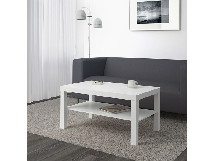 IKEA LACK Stolik kawowy, Biały, 90x55 cm Wysokość 45 cm Płyta MDF Kategoria Stoliki i ławy Długość 90 cm Styl Nowoczesny