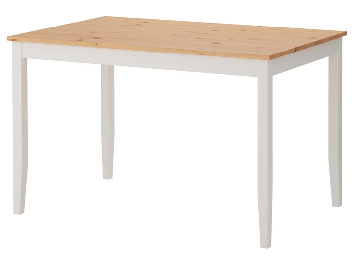 IKEA LERHAMN Stół, Bejca jasna patyna/biała bejca, 118x74 cm Długość 118 cm Rozkładanie Sosna Kolor Biały