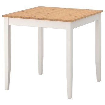 IKEA LERHAMN Stół, Bejca jasna patyna/biała bejca, 74x74 cm