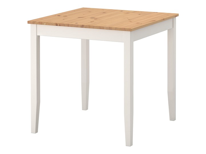IKEA LERHAMN Stół, Bejca jasna patyna/biała bejca, 74x74 cm Rozkładanie Sosna Kategoria Stoły kuchenne