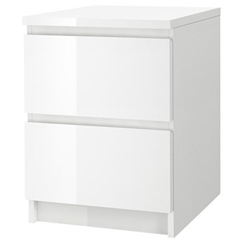 IKEA MALM Komoda, 2 szuflady, Połysk biały, 40x55 cm
