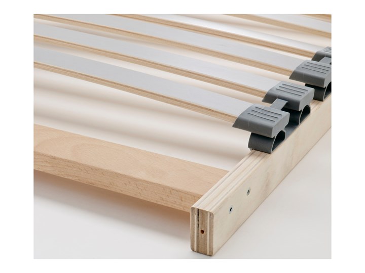 IKEA MALM Rama łóżka, wysoka, Okleina dębowa bejcowana na biało, 140x200 cm Drewno Łóżko drewniane Kolor Biały
