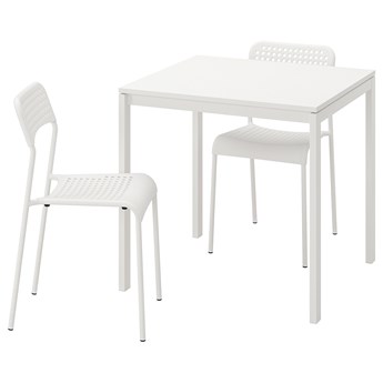 IKEA MELLTORP / ADDE Stół i 2 krzesła, biały, 75 cm