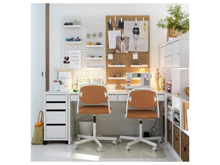 IKEA MICKE Biurko, Biały, 142x50 cm Płyta MDF Szerokość 142 cm Biurko tradycyjne Stal Kategoria Biurka