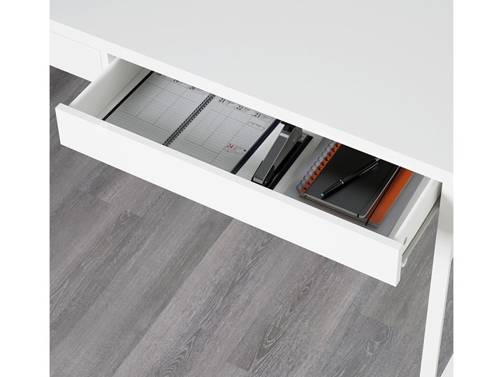 IKEA MICKE Biurko, Biały, 142x50 cm Płyta MDF Szerokość 142 cm Stal Biurko tradycyjne Pomieszczenie Pokój nastolatka