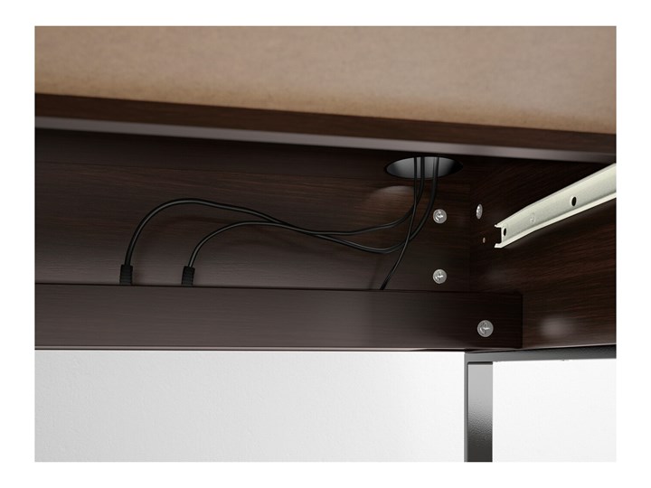 IKEA MICKE Biurko, Czarnobrąz, 73x50 cm Szerokość 73 cm Głębokość 73 cm Płyta MDF Kolor Czarny